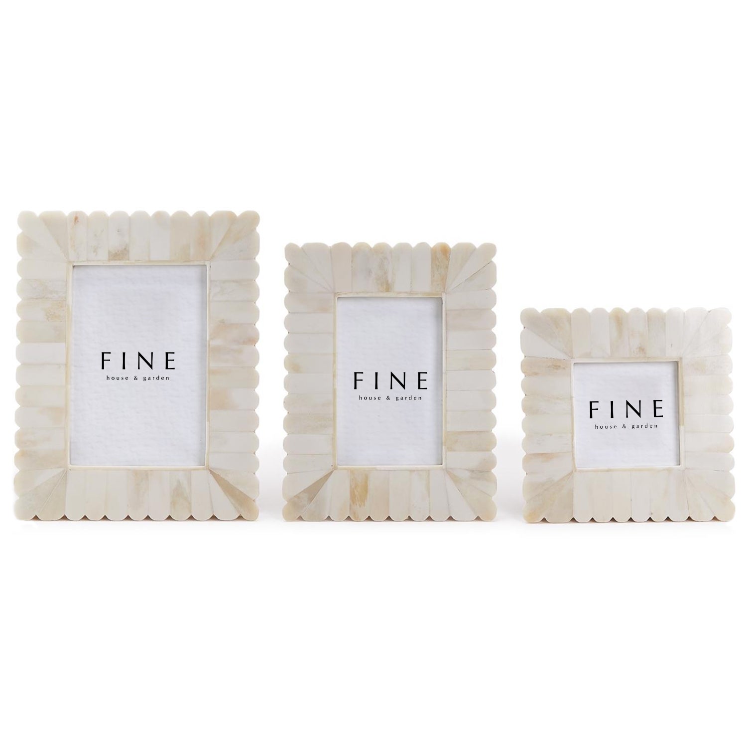 5x7 Scalloped Bone Frame | FINE House & Garden