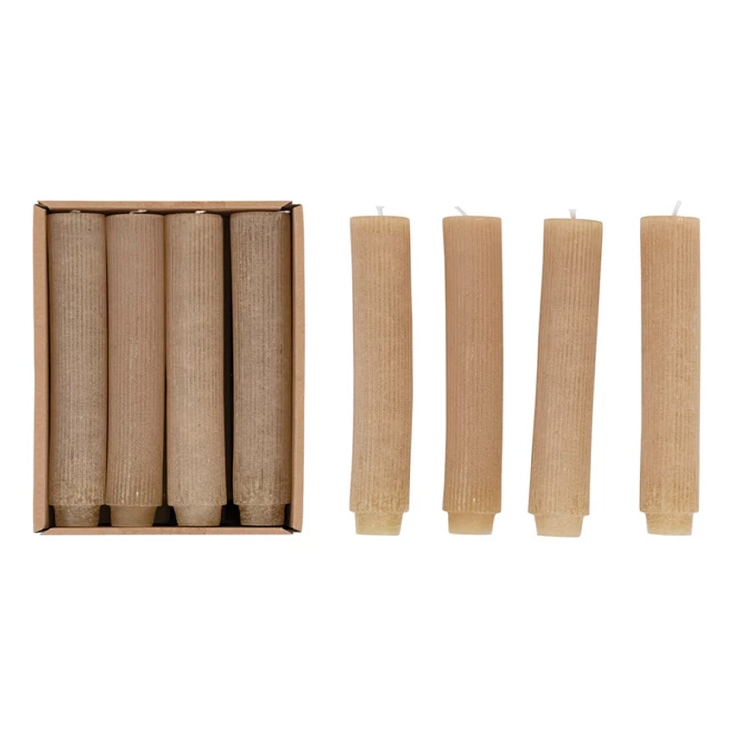 Pleated 5" Tapers — Linen (Set/12) | FINE House & Garden